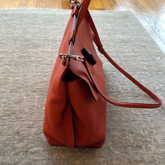 Gucci Bamboo Leather Top Handle Daily Bag Orange leather - Picture 7 of 16
